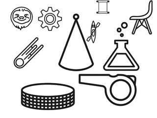 Different icons for different things, sports, work, hobbies leisure