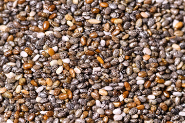 Macro photography of chia seeds. Focus stack