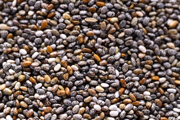 Macro photography of chia seeds. Focus stack