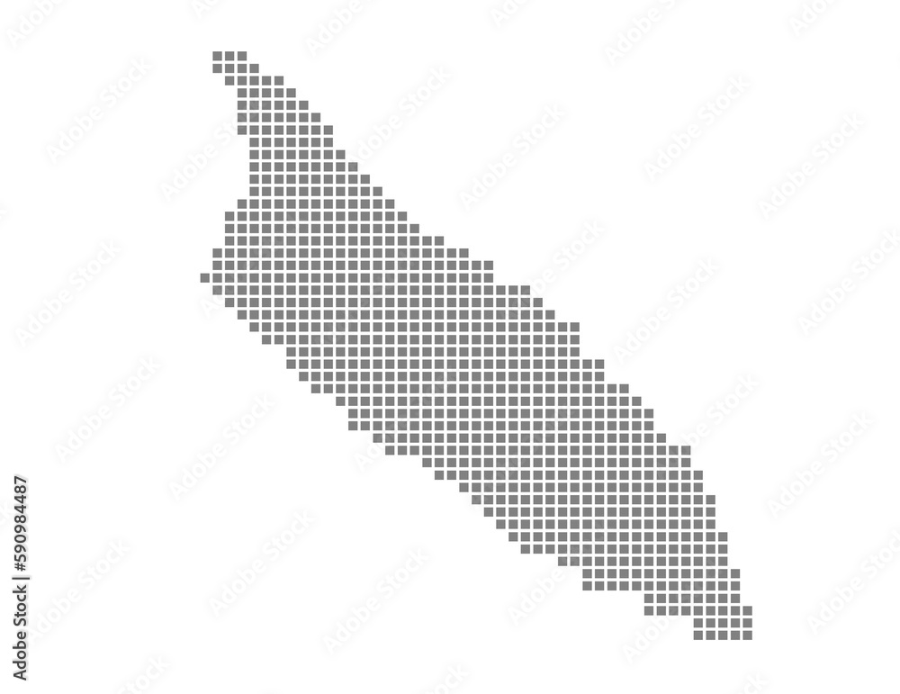 Aufkleber pixel map of aruba. dotted map of aruba isolated on white background. abstract computer graphic of m