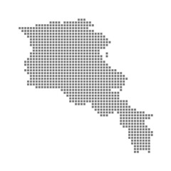 Pixel map of Armenia. dotted map of Armenia isolated on white background. Abstract computer graphic of map.