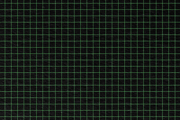 Extreme macro photography of black paper with green grids