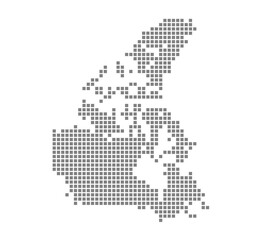 Fototapeta na wymiar Pixel map of Canada. dotted map of Canada isolated on white background. Abstract computer graphic of map.