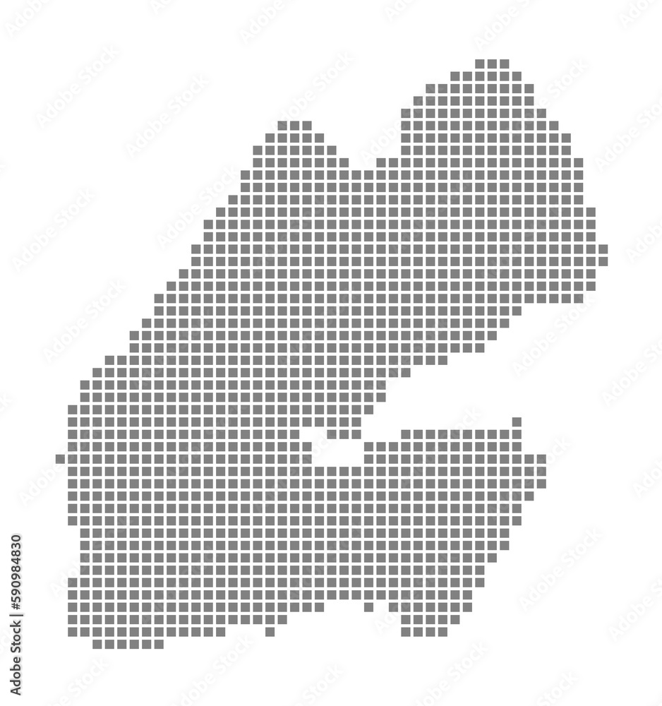 Poster pixel map of djibouti. dotted map of djibouti isolated on white background. abstract computer graphi