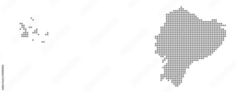 Poster pixel map of ecuador. dotted map of ecuador isolated on white background. abstract computer graphic 