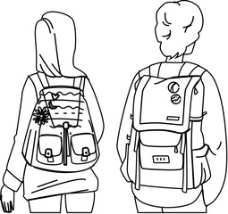teen backpack vector