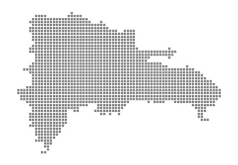 Pixel map of Dominican Republic. dotted map of Dominican  isolated on white background. Abstract computer graphic of map.