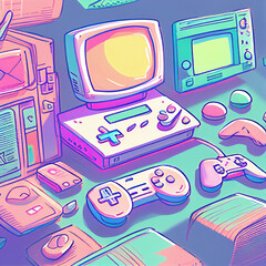 gameing illustration created with Generative AI technology