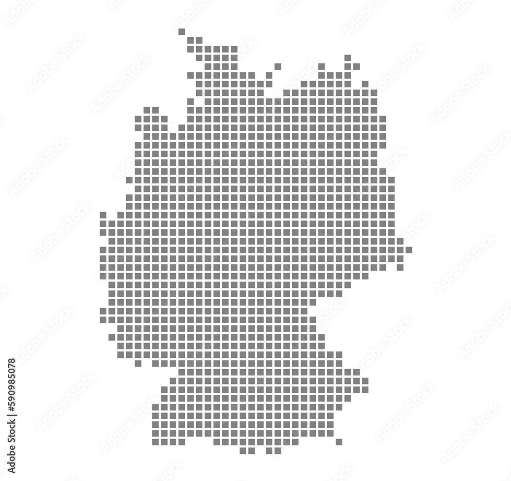 Poster pixel map of germany. dotted map of germany isolated on white background. abstract computer graphic 