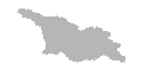 Pixel map of Georgia. dotted map of Georgia isolated on white background. Abstract computer graphic of map.