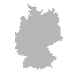Fototapeta na wymiar Pixel map of Germany. dotted map of Germany isolated on white background. Abstract computer graphic of map.