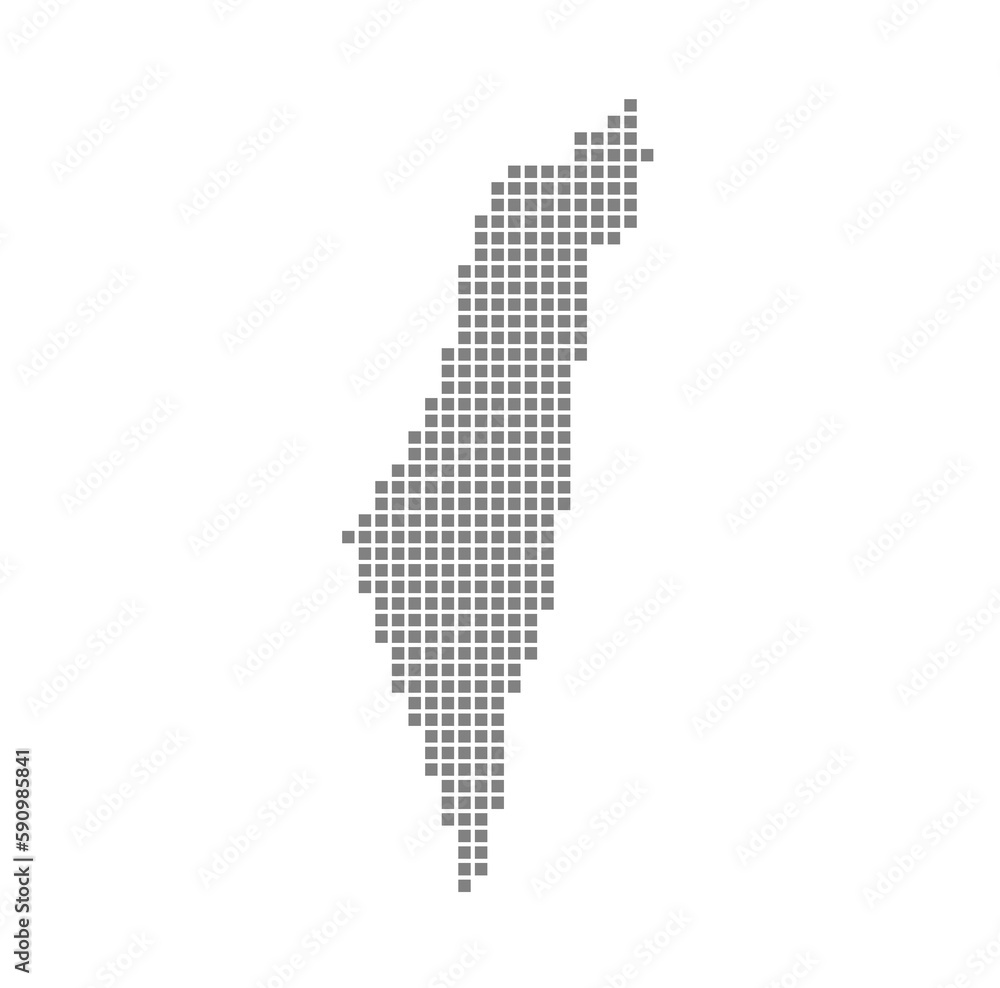 Poster pixel map of palestine. dotted map of palestine isolated on white background. abstract computer grap