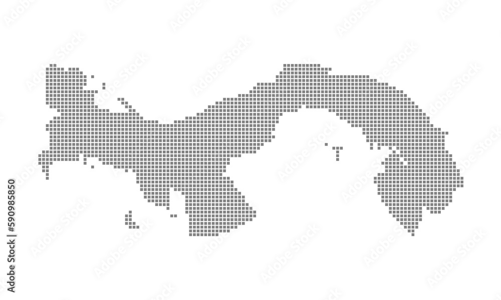 Poster pixel map of panama. dotted map of panama isolated on white background. abstract computer graphic of