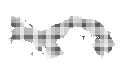 Pixel map of Panama. dotted map of Panama isolated on white background. Abstract computer graphic of map.