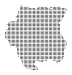 Pixel map of Suriname. dotted map of Suriname isolated on white background. Abstract computer graphic of map.