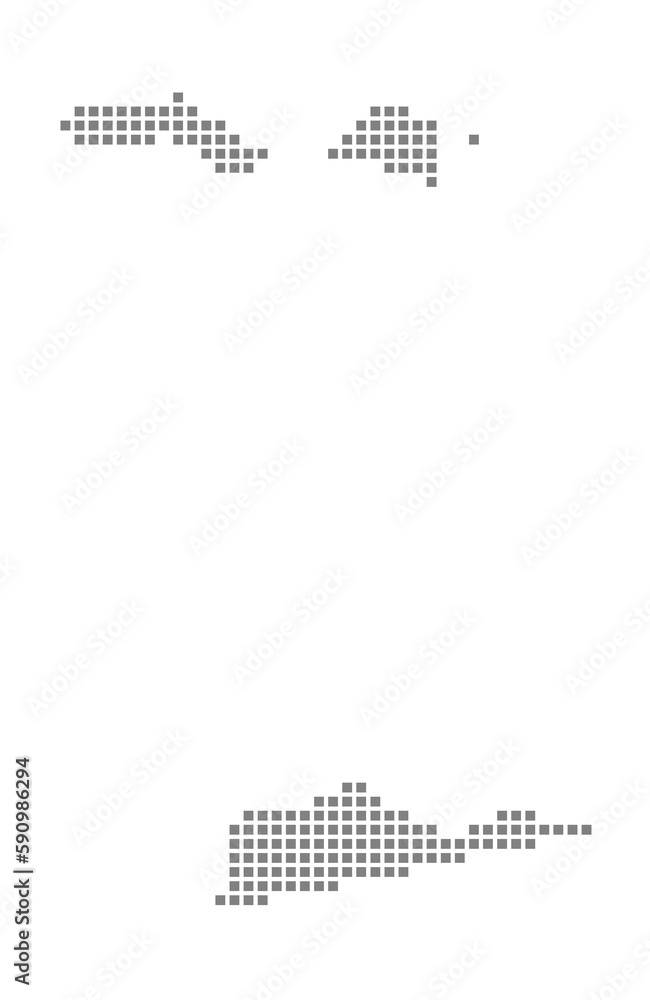 Poster pixel map of us virgin islands. dotted map of us virgin islands isolated on white background. abstra
