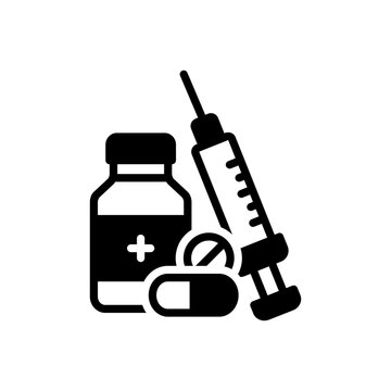 Black Solid Icon For Drugs 