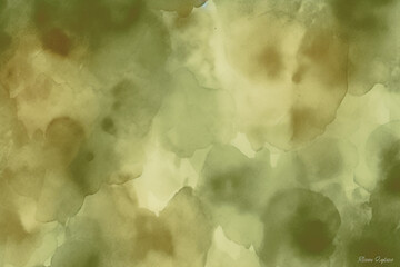 texture light green brown abstract watercolor pattern. Olive khaki color. Art background for design. Dirty. Grunge. Daub, stain, spot, blot, splash, Generative AI
