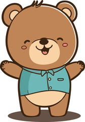 brown bear vector illustration design with happy and cute face