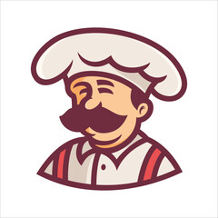 Logo mascot chef bakery cartoon
