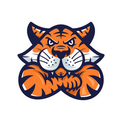 Tiger angry logo mascot cartoon