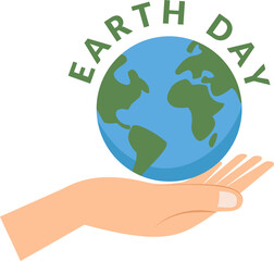 earth day vector icon. hand holding earth symbol. earth day banner