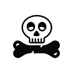 Black solid icon for bones 