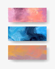 Vector banner abstract paints shapes collection isolated on white background.