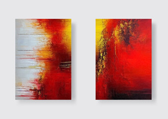 Modern Abstract Art Painting. Vector color illustration set.