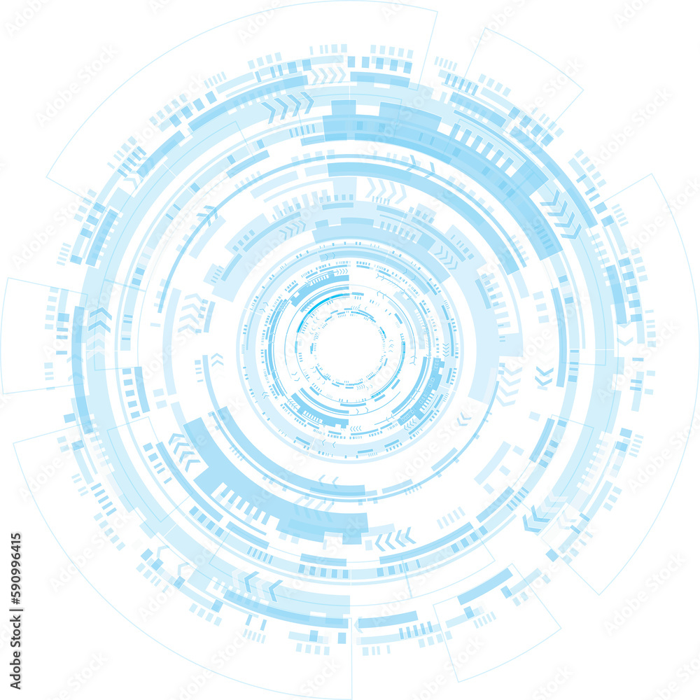 Poster abstract blue computer technology background with circuit board and circle tech.illustration for ele