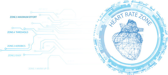 Cardiology heart with sign heartbeat and medical design over blue line.