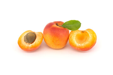 Apricot fruits isolated on white background