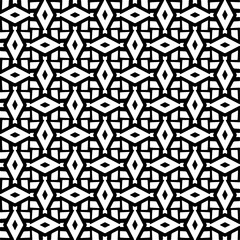 Vector geometric ornament in ethnic style. Seamless pattern with  abstract shapes. Black and white geometric  wallpaper. Repeating pattern for decor, textile and fabric.Abstraction art.