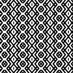 Vector geometric ornament in ethnic style. Seamless pattern with  abstract shapes. Black and white geometric  wallpaper. Repeating pattern for decor, textile and fabric.Abstraction art.