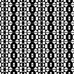 Vector geometric ornament in ethnic style. Seamless pattern with  abstract shapes. Black and white geometric  wallpaper. Repeating pattern for decor, textile and fabric.Abstraction art.