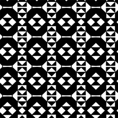 Vector geometric ornament in ethnic style. Seamless pattern with  abstract shapes. Black and white geometric  wallpaper. Repeating pattern for decor, textile and fabric.Abstraction art.