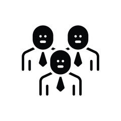 Black solid icon for employees 