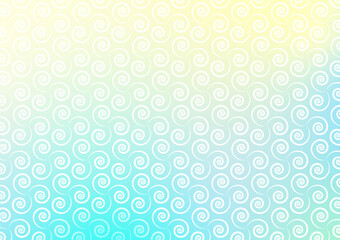 Fototapeta na wymiar Abstract spiral line wave seamless pattern blue gradient vector background