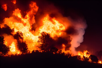 Fototapeta na wymiar Forest on fire