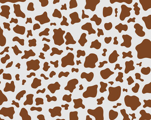 Vector brown cow print pattern animal seamless. Cow skin abstract for printing, cutting, stickers, web, cover, wall stickers, home decorate and more.