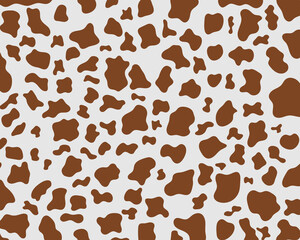 Vector brown cow print pattern animal seamless. Cow skin abstract for printing, cutting, stickers, web, cover, wall stickers, home decorate and more.