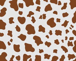 Vector brown cow print pattern animal seamless. Cow skin abstract for printing, cutting, stickers, web, cover, wall stickers, home decorate and more.