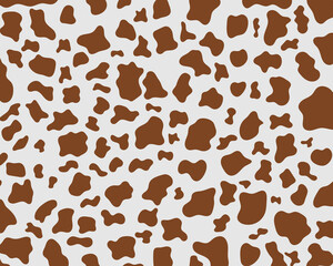 Vector brown cow print pattern animal seamless. Cow skin abstract for printing, cutting, stickers, web, cover, wall stickers, home decorate and more.
