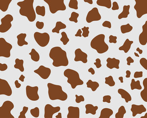 Vector brown cow print pattern animal seamless. Cow skin abstract for printing, cutting, stickers, web, cover, wall stickers, home decorate and more.