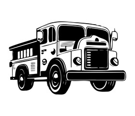 Fire engine icon vector. Fire truck illustration sign. Fire Department symbol or logo.