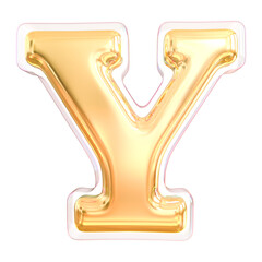 3d Letter Y Gold Font