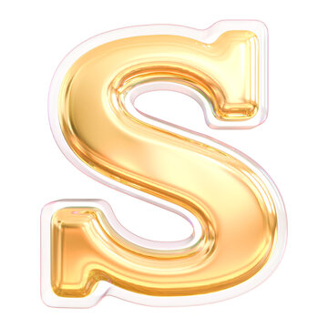 3d Letter S Gold Font