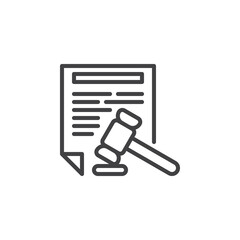 Legal document line icon