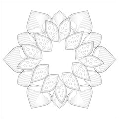 Decorative Doodle flowers in black and white for coloring book, cover or background. Hand drawn sketch for adult anti stress coloring page.-vector 