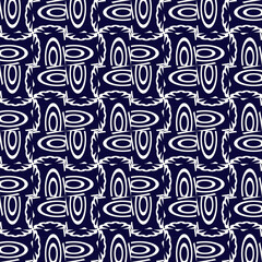 Seamless pattern of ethnic motif vector in black and white color. 